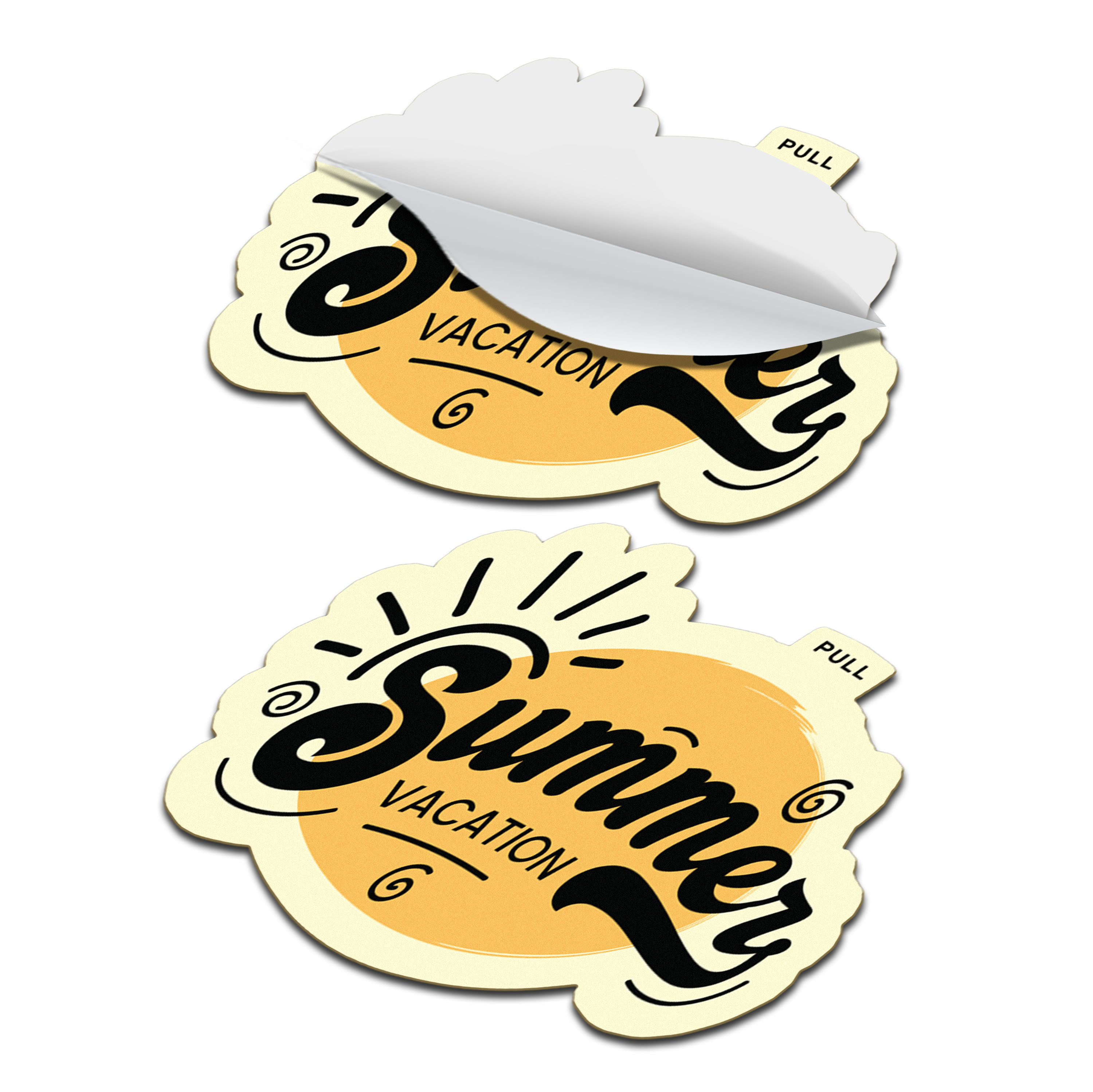 5" x 4" Vinyl Die Cut Sticker with Pull Tab 6mil